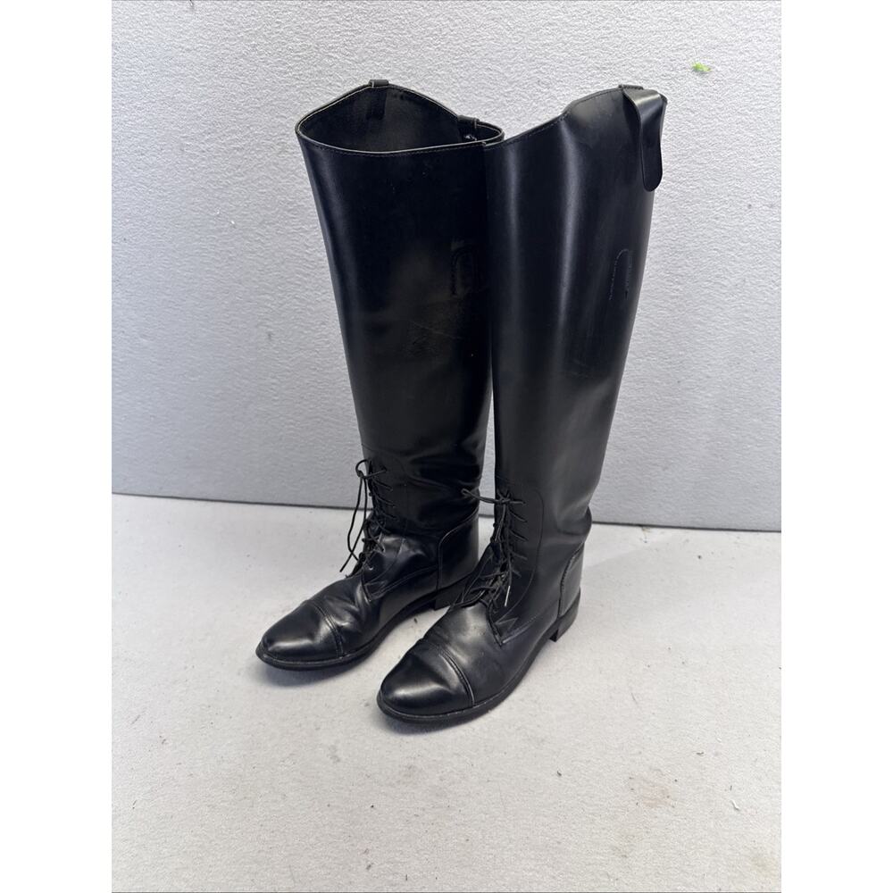 Vintage Men’s Cat’s Paw Equestrian Riding Boots Black Leather USA Made Size 7E